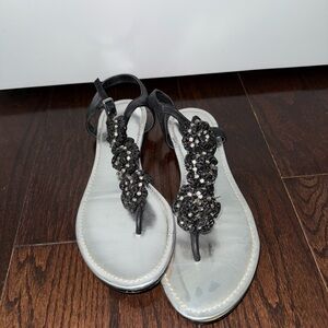 Nine West Beaded Floral Sandals